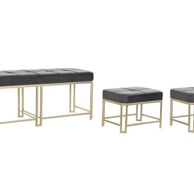 DESCALZADORA SET 3 VELVET METAL 120X40X47 MB195369