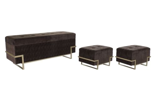 DESCALZADORA SET 3 VELVET METAL 120X42X48 MB195370