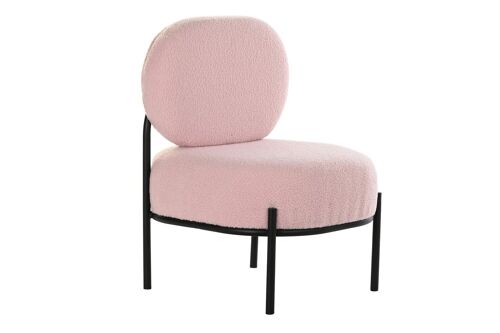 SILLON POLIESTER METAL 51X61X79 ROSA MB196092