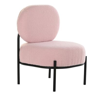 SILLON POLIESTER METAL 51X61X79 ROSA MB196092