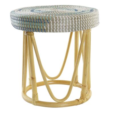 SEAGRASS RATTAN FOOTREST 41X41X42 TURQUOISE MB196160