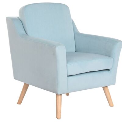 POLYESTER WOODEN ARMCHAIR 74X76X85 BEIGE MB196624