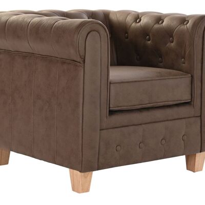 POLYESTER WOOD ARMCHAIR 80X80X70 BROWN MB196627
