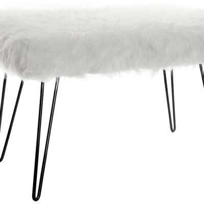 METAL POLYESTER FOOTREST 60X30X40 WHITE FUR MB198908