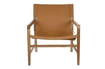 FAUTEUIL TECK PU 66x73x77 MARRON CLAIR MB199287 7