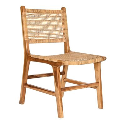 SILLA TECA RATAN 51X55X86 MARRON CLARO MB199294