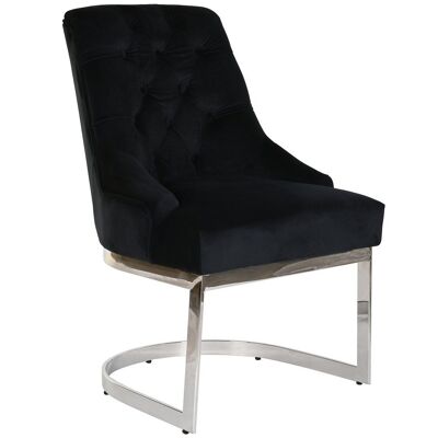 SILLA ACERO POLIESTER 60X58X93 TERCIOPELO NEGRO MB199635