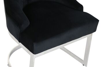 CHAISE ACIER POLYESTER 60X58X93 VELOURS NOIR MB199635 2