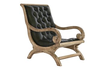 FAUTEUIL MANGO CUIR 65X98X94 VERT MB199867 1