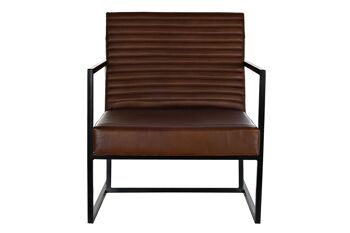 FAUTEUIL METAL CUIR 75X89X90 MARRON MB199875 5