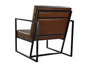 FAUTEUIL METAL CUIR 75X89X90 MARRON MB199875 6