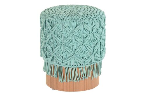 REPOSAPIES ALGODON MADERA 43X43X52 MACRAME MB200162