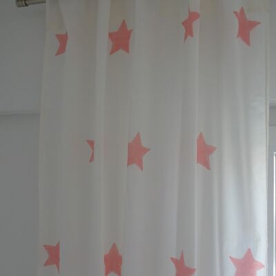 Cream curtain with pink stars
