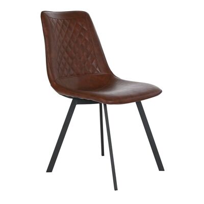 PU METAL CHAIR 63X49X85 DARK BROWN MB200382