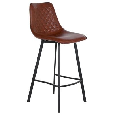 PU METAL STOOL 49X49X110 DARK BROWN MB200384