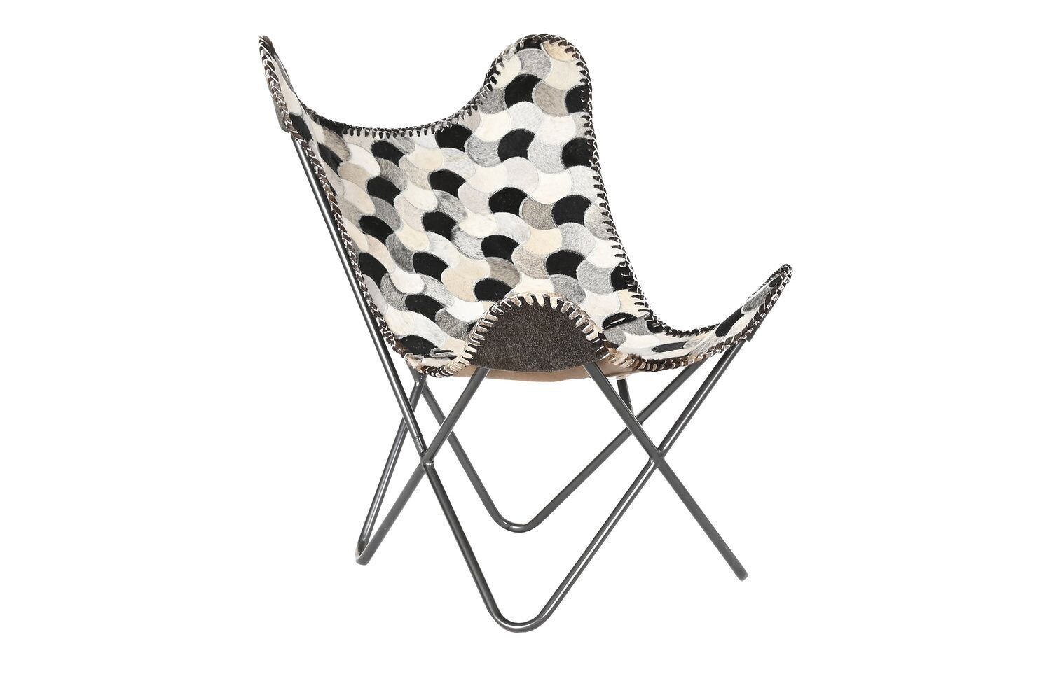 POLTRONA FERRO PELLE 70X70X90 MARRONE ROMBI MB200875