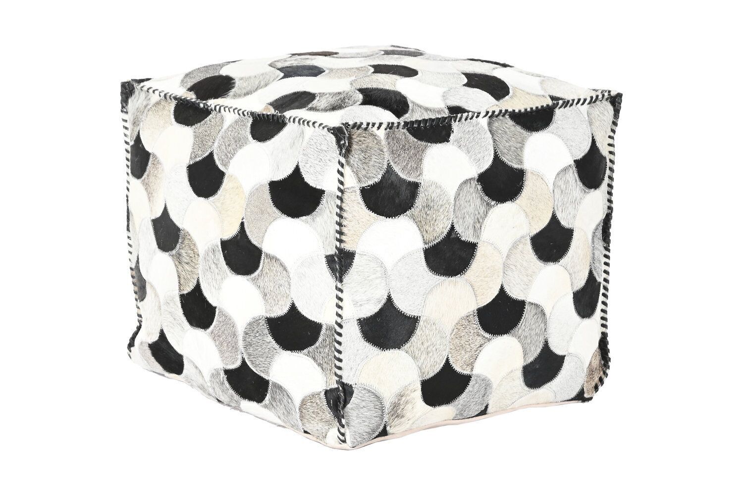 POLYESTER-LEDER-POUF 45X45X40 BRAUN RHOMBOS MB200877