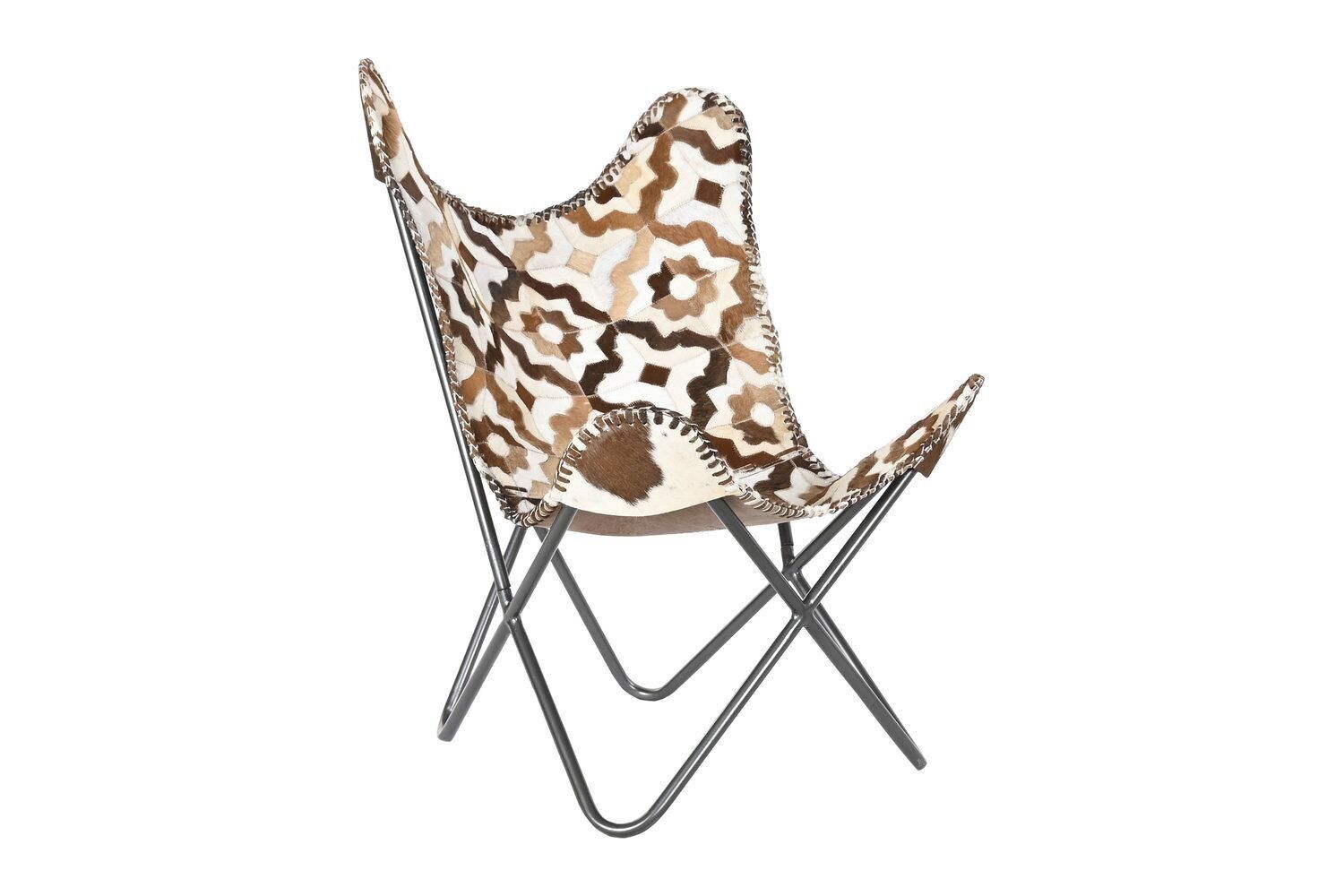 POLTRONA FERRO PELLE 70X70X90 MARRONE ROMBI MB200880