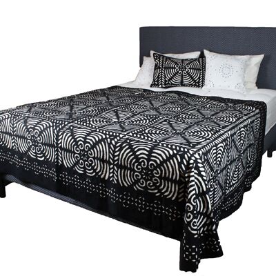 Bedspread black cutwork 170x270cm