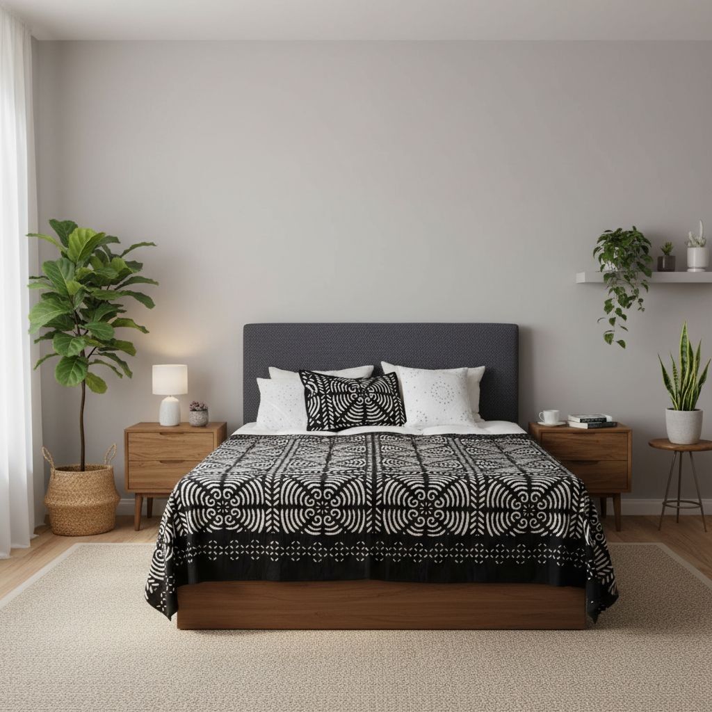 Colcha calada negra 170x270cm