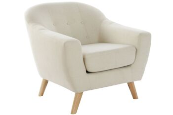 FAUTEUIL POLYESTER CAOUTCHOUC 83X80X80 BEIGE MB202967 1