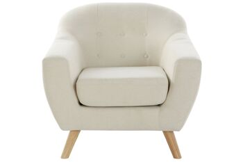 FAUTEUIL POLYESTER CAOUTCHOUC 83X80X80 BEIGE MB202967 5