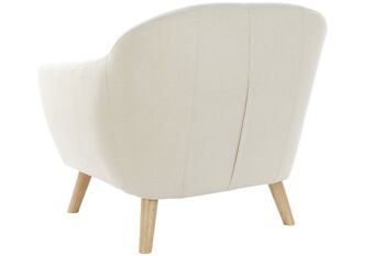 FAUTEUIL POLYESTER CAOUTCHOUC 83X80X80 BEIGE MB202967 6