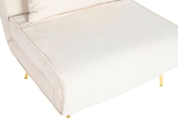 CANAPÉ LIT MÉTAL POLYESTER 90X90X84 CRÈME MB202972 2