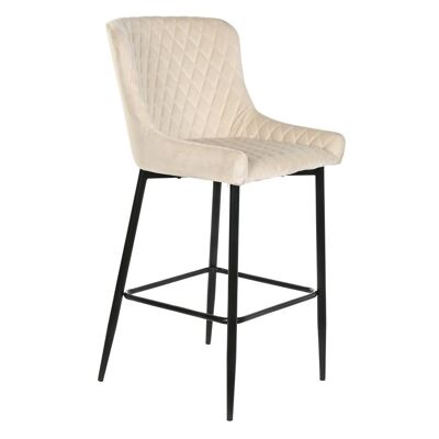 TABOURET METAL POLYESTER 48X55X100 LOSANGE BEIGE MB202986