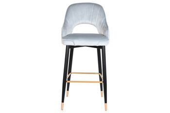 TABOURET METAL POLYESTER 48X53X109 VELOURS GRIS MB202994 5
