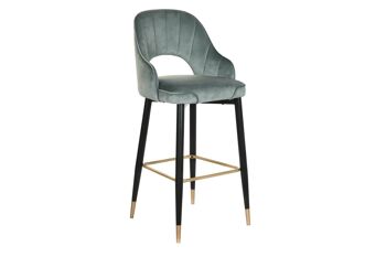 TABOURET METAL POLYESTER 50X45X105 VELOURS MB202995 1