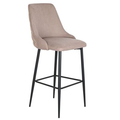 TABOURET METAL POLYESTER 53X57X110 MARRON CAPITONE MB202999