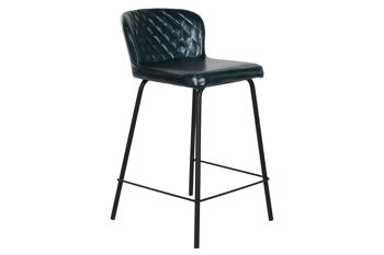 TABOURET PU METAL 40X42,5X81,5 BLEU PÉTROLE MB203010 1