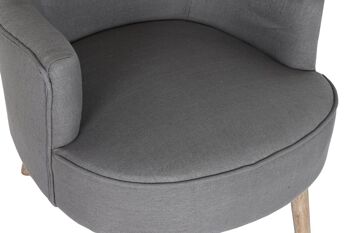 FAUTEUIL POLYESTER SAPIN 70X70X88 GRIS FONCÉ MB203398 2