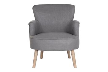 FAUTEUIL POLYESTER SAPIN 70X70X88 GRIS FONCÉ MB203398 6