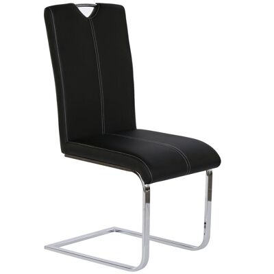 CHAISE METAL PU 59X45X102 NOIR MB203510