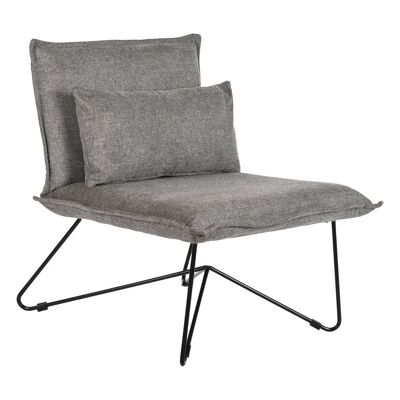 METAL POLYESTER ARMCHAIR 66X78X75 WITH GRAY CUSHION MB203708
