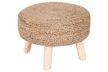 REPOSE-PIEDS JUTE EUCALYPTUS 50X50X30 BRUN NATUREL MB204406 1