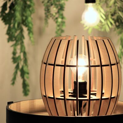 Lampe à poser - Globe - My-Wood - ampoule E27 - bouleau certifié FSC découpé au laser en France