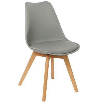 CHAIR PP PU 48X55X83 PADDED GRAY MB204775