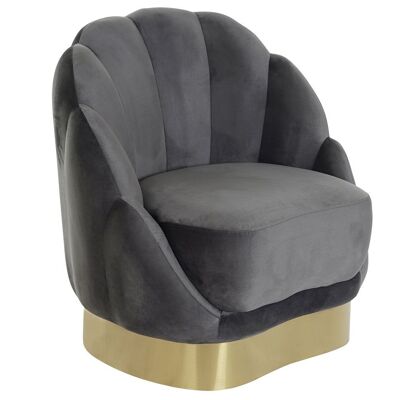 FAUTEUIL METAL POLYESTER 86X80X85 GRIS FONCE MB205764
