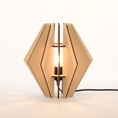 Lampe à poser - Omnix - My-Wood - ampoule E27 - bouleau certifié FSC découpé au laser en France