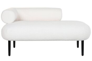 CANAPÉ MÉTAL POLYESTER 127,5X73,5X64 BLANC MB206293 1