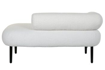 CANAPÉ MÉTAL POLYESTER 127,5X73,5X64 BLANC MB206293 6