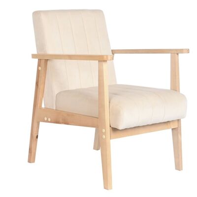 POLYESTER PINE ARMCHAIR 63X68X81 BEIGE MB206468