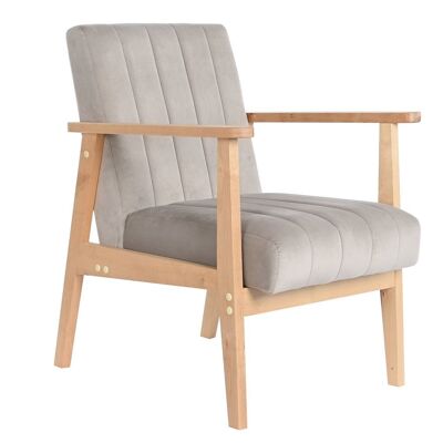FAUTEUIL POLYESTER PIN 63X68X81 GRIS MB206469