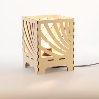 Lampe à poser - Savane  - My-Wood - ampoule E27 - bouleau certifié FSC découpé au laser en France