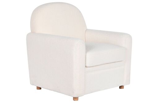 BUTACA POLIESTER MADERA 79X72X86 BORREGUITO BLANCO MB206607