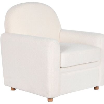POLYESTER WOOD ARMCHAIR 79X72X86 WHITE SHEEP MB206607