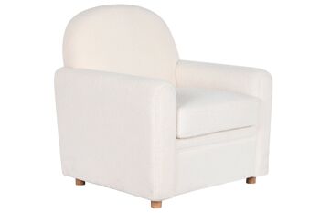 FAUTEUIL BOIS POLYESTER 79X72X86 MOUTON BLANC MB206607 1